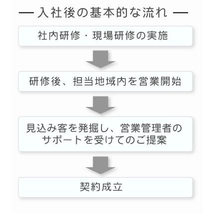 入社後の基本的な流れ