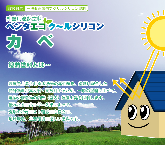 ペンタエコクールｼﾘｺﾝ壁の塗料説明