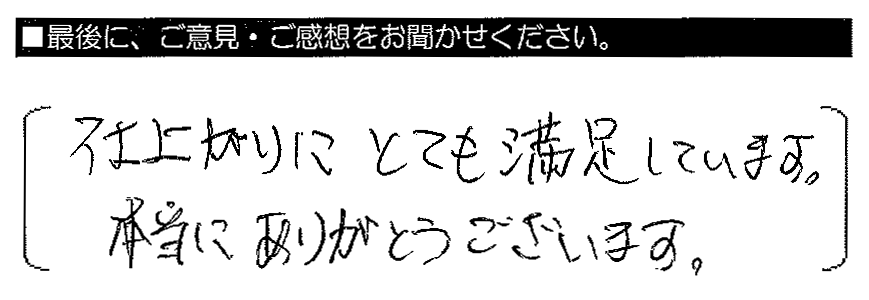 仕上がりにとても満足しています。本当にありがとうございます。