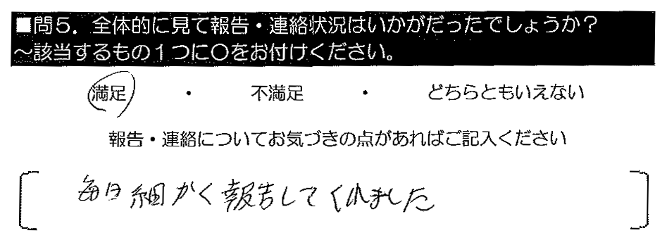 毎日細かく報告してくれました。