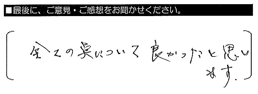 全ての点について良かったと思います。