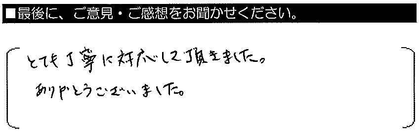 とても丁寧に対応して頂きました。