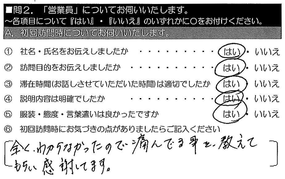 全くわからなかったので傷んでいる事を教えてもらい感謝しています。