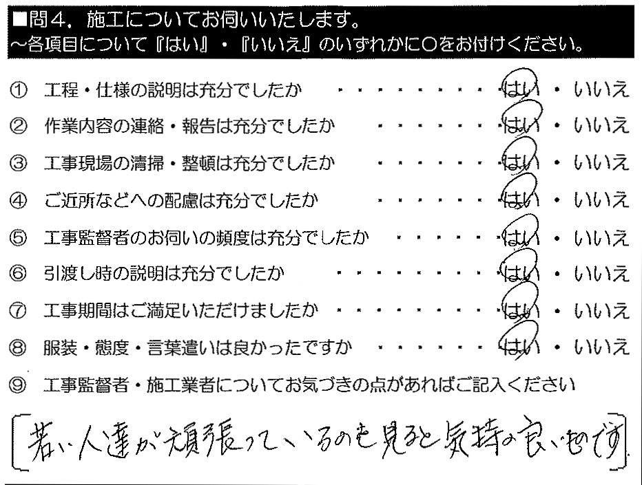 若い人達が頑張っているのを見ると気持ちの良いものです。