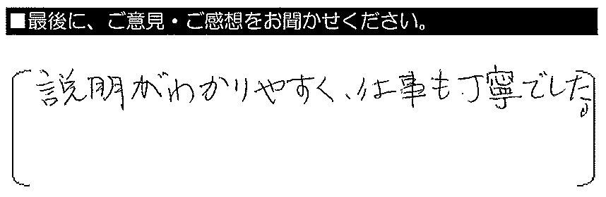 塗装してくれた方がとてもていねいにしてくれていたので安心しました。