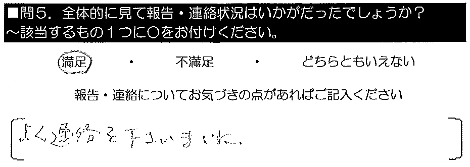 よく連絡を下さいました。