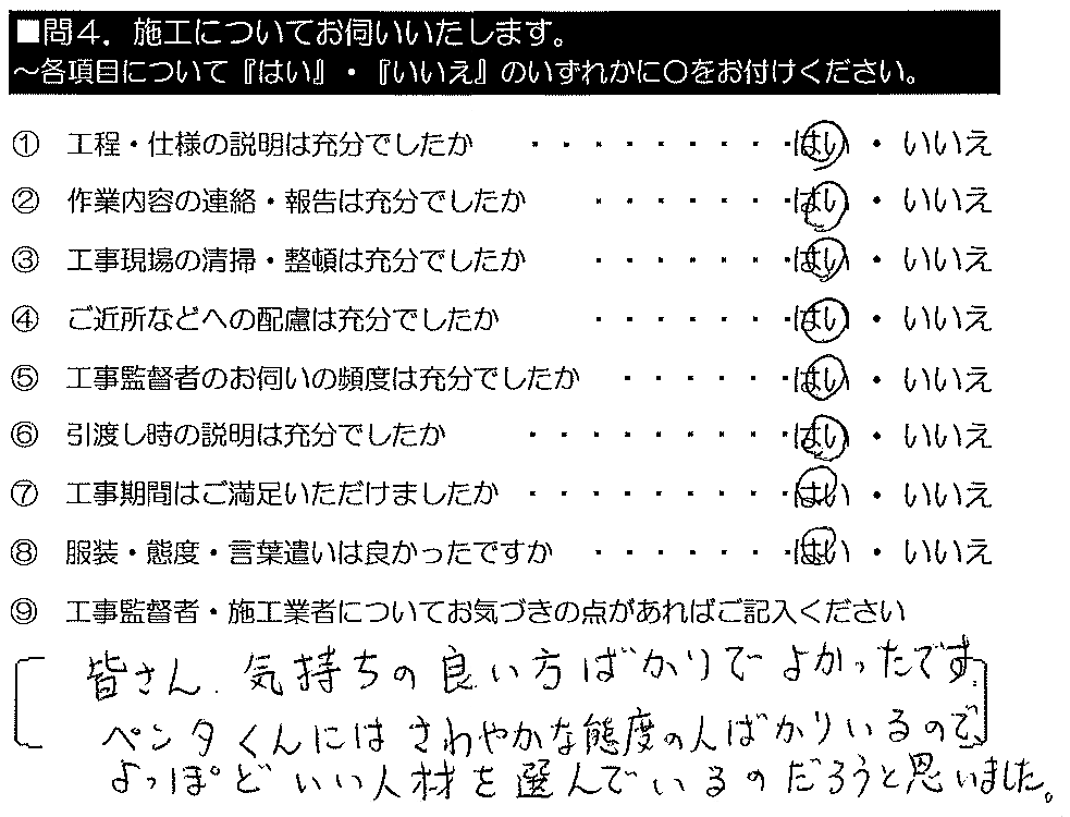 皆さん気持ちの良い方ばかりでよかったです。