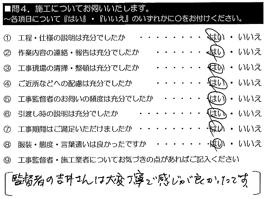 人柄が良かったので、安心しておまかせできました。