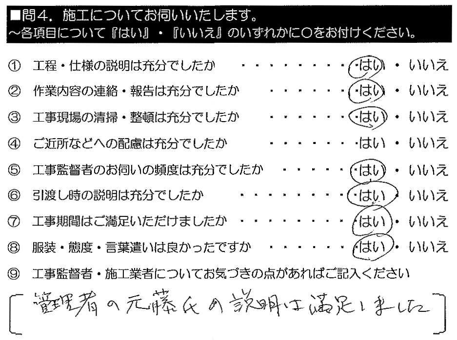 ポスティングの際にメモをして頂いた時点から丁寧でした。