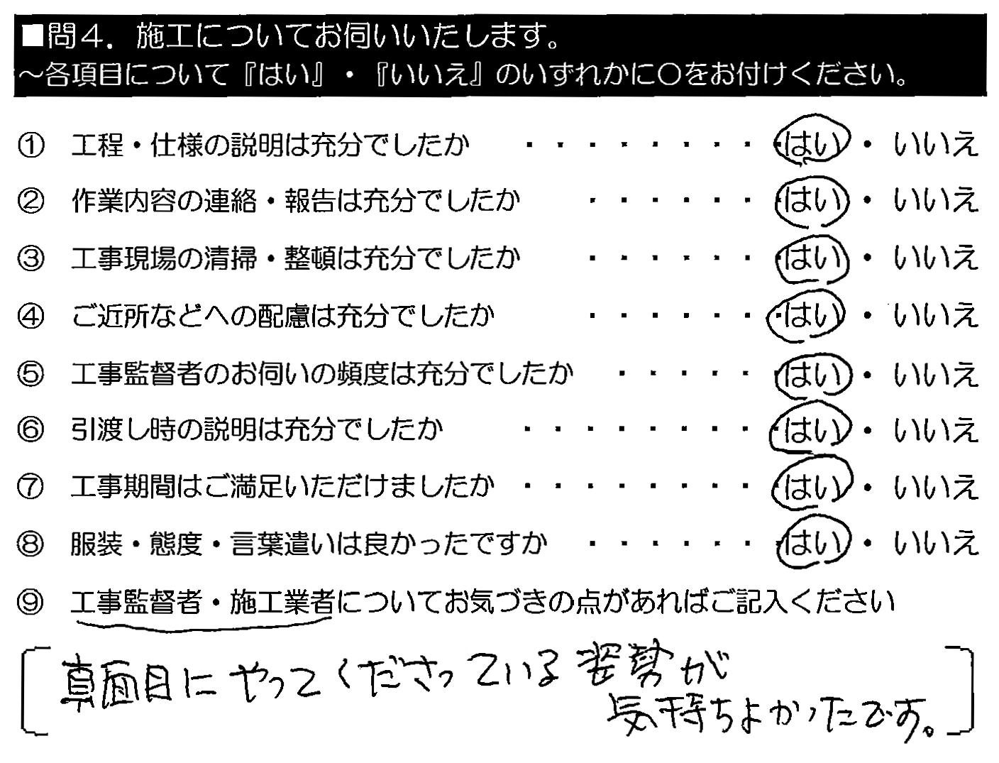 真面目にやってくださっている姿勢が気持ちよかったです。