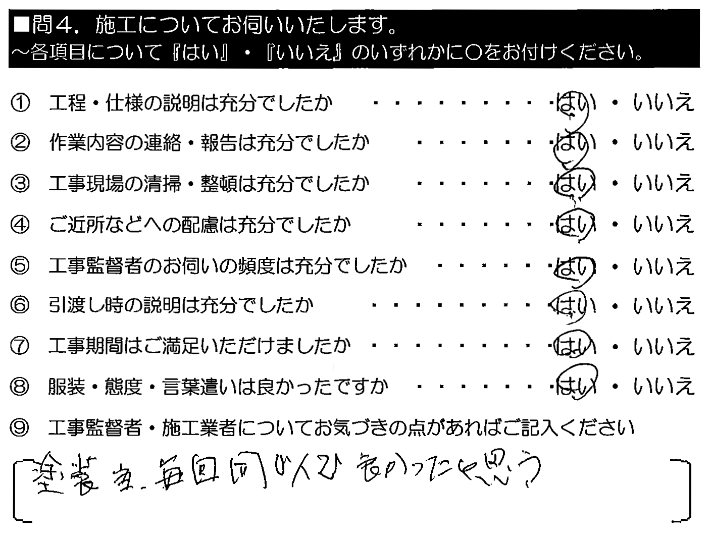 細かい所まで良く見ていただきました。