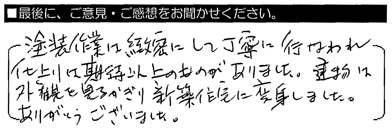 塗装作業は緻密にして丁寧に行われ、仕上がりは期待以上のものがありました。