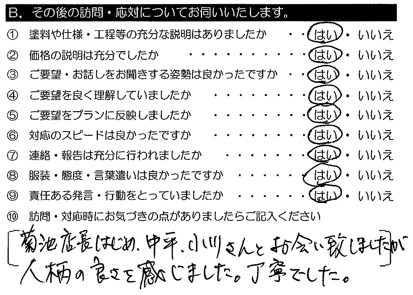 菊池店長はじめ、中平・小川さんと