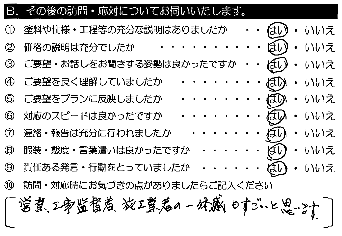 営業・工事監督者・施工業者