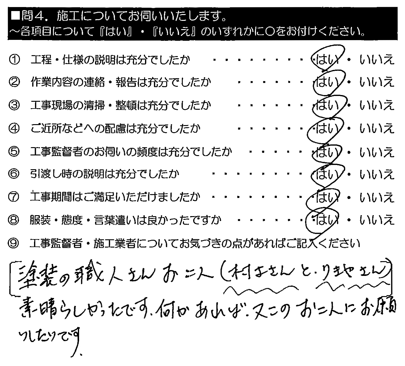 塗装の職人さんお二人