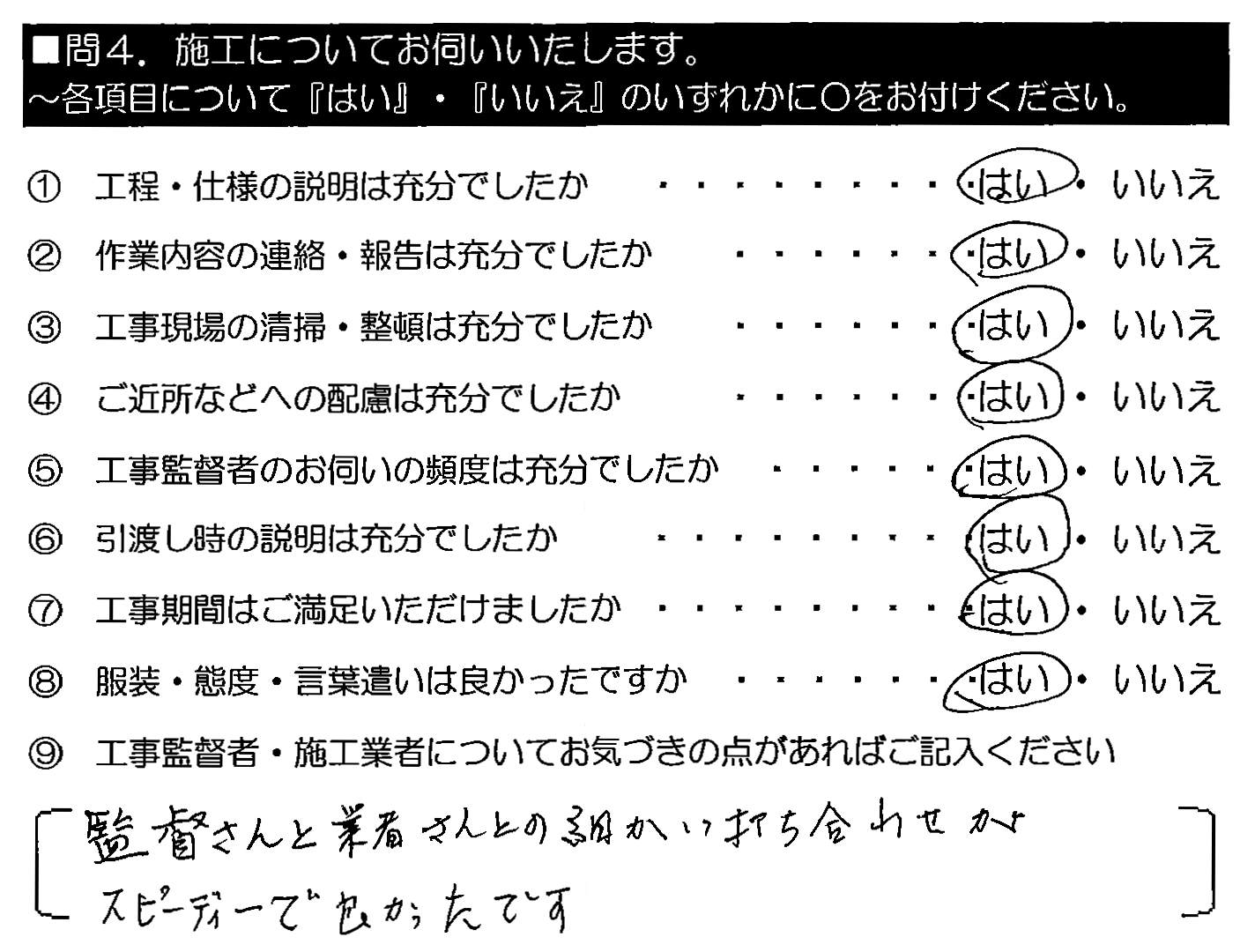 監督さんと業者さんの細かい打合せが