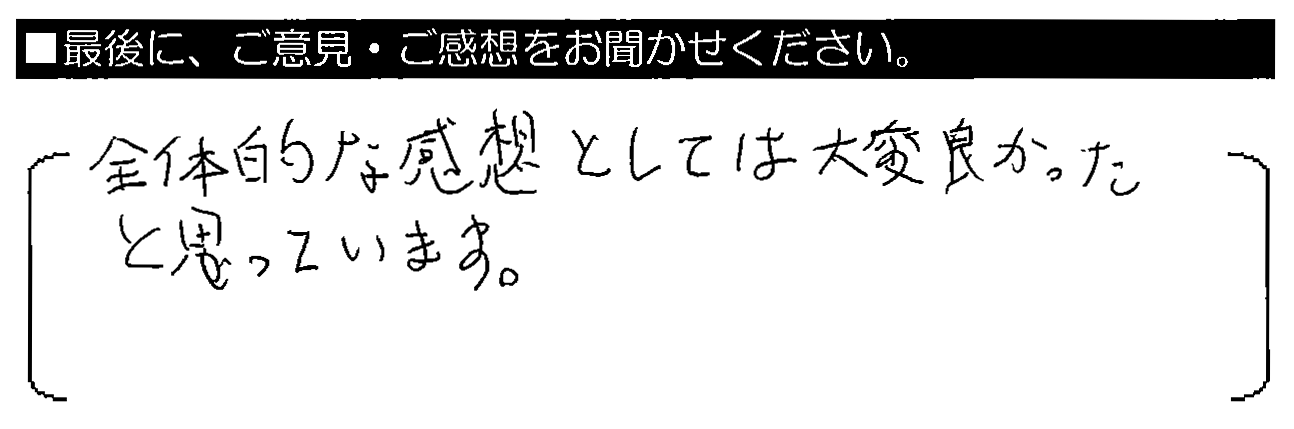 要望した内容を全てクリアーして頂いてよかった。