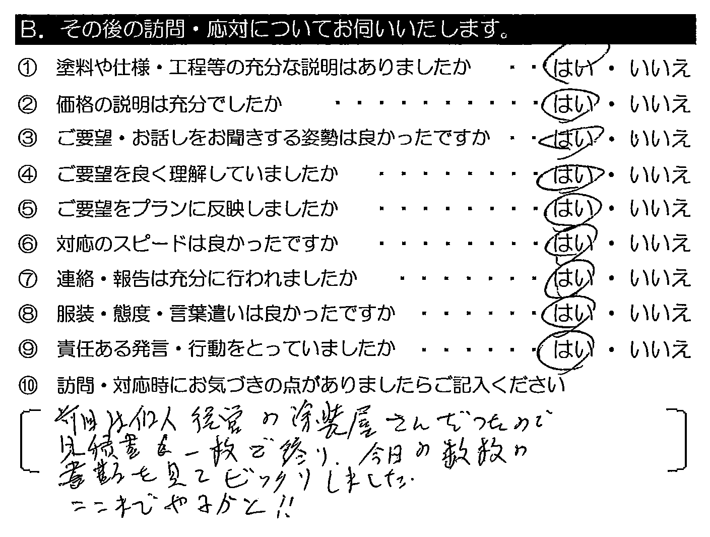 前回は個人経営の塗装屋さんだったので、見積書も一枚で終わり。今回の数枚の書類を見てビックリしました。ここまでやるかと！！