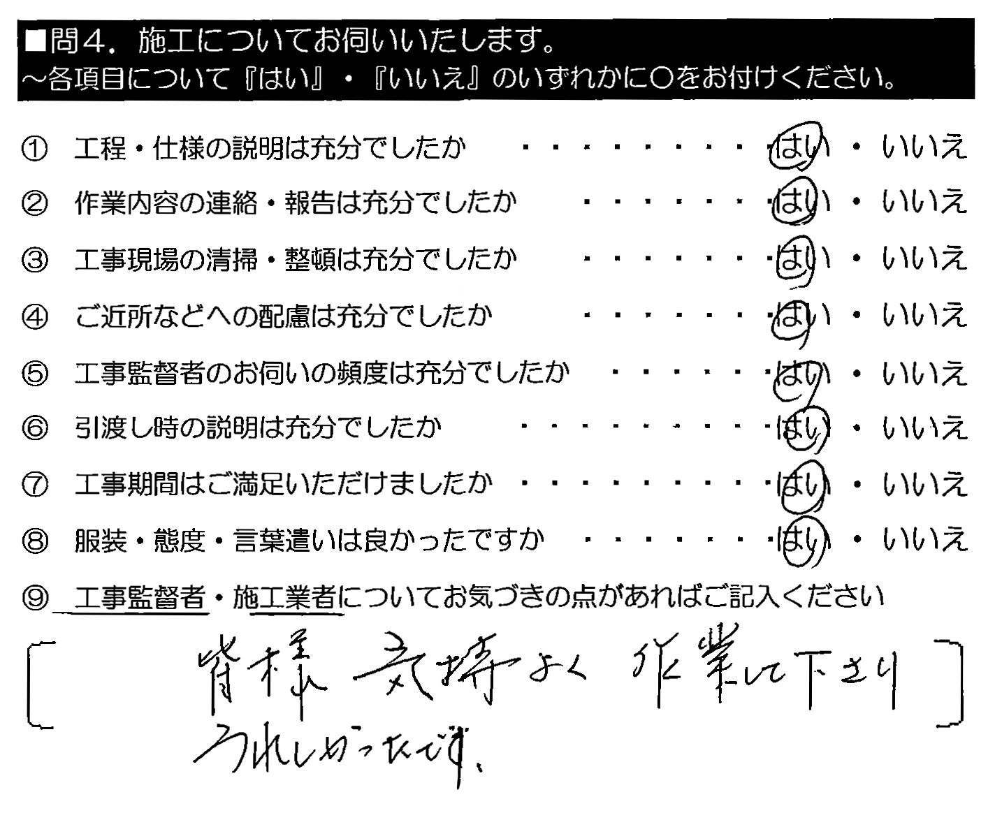 皆様気持よく作業して下さりうれしかったです。