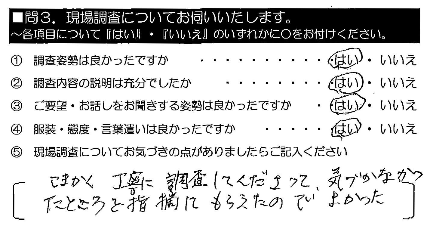 こまかく丁寧に調査してくださって、気づかなかったところを指摘してもらえたのでよかった。