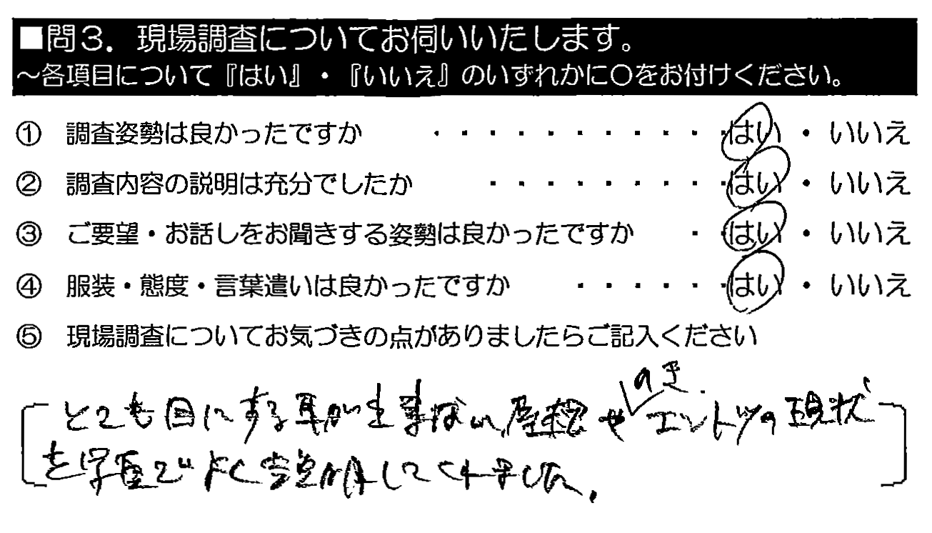 とても目にする事が出来ない屋根やのき・エントツの現状を写真でよく説明してくれました。