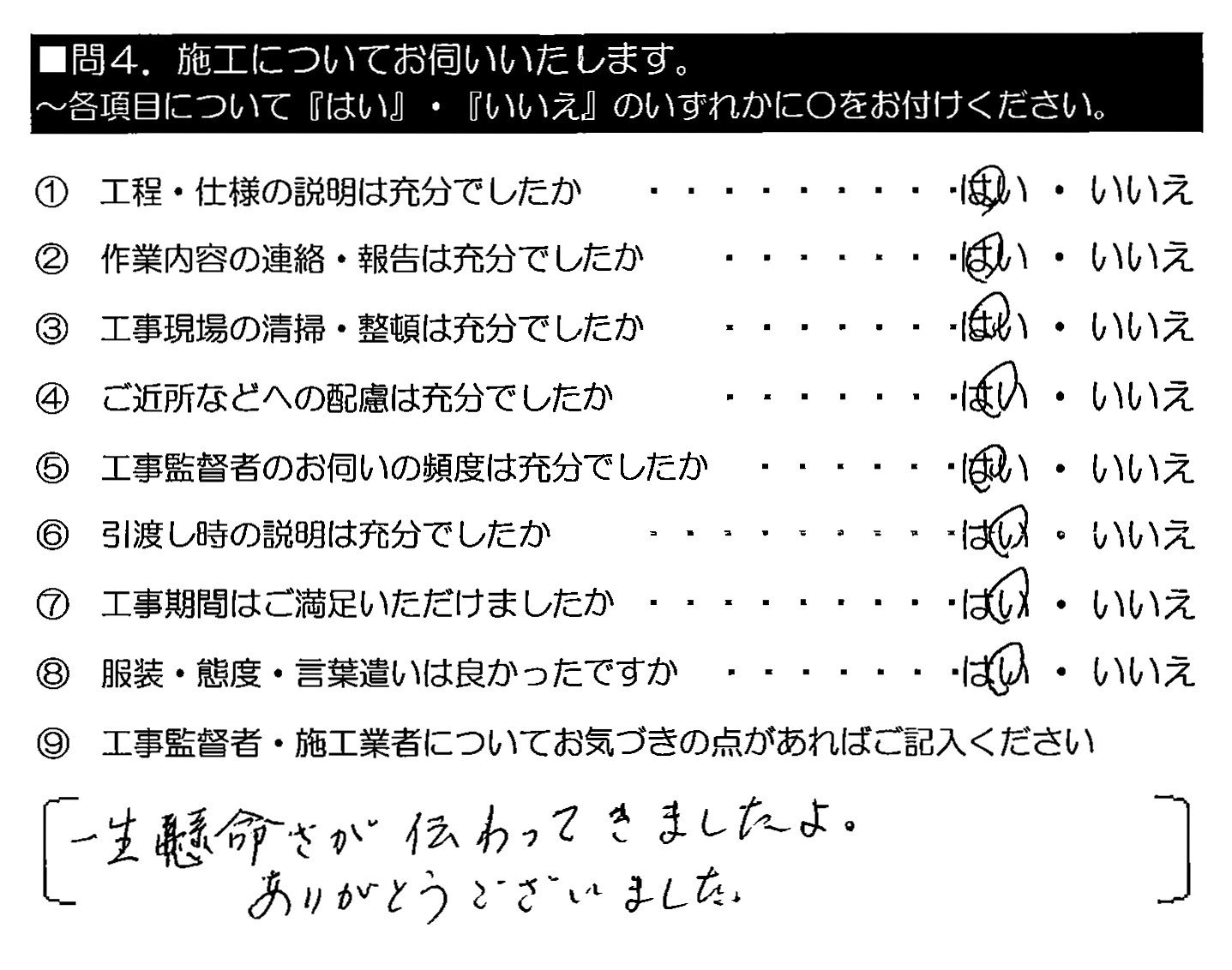 一生懸命さが伝わってきましたよ。ありがとうございました。