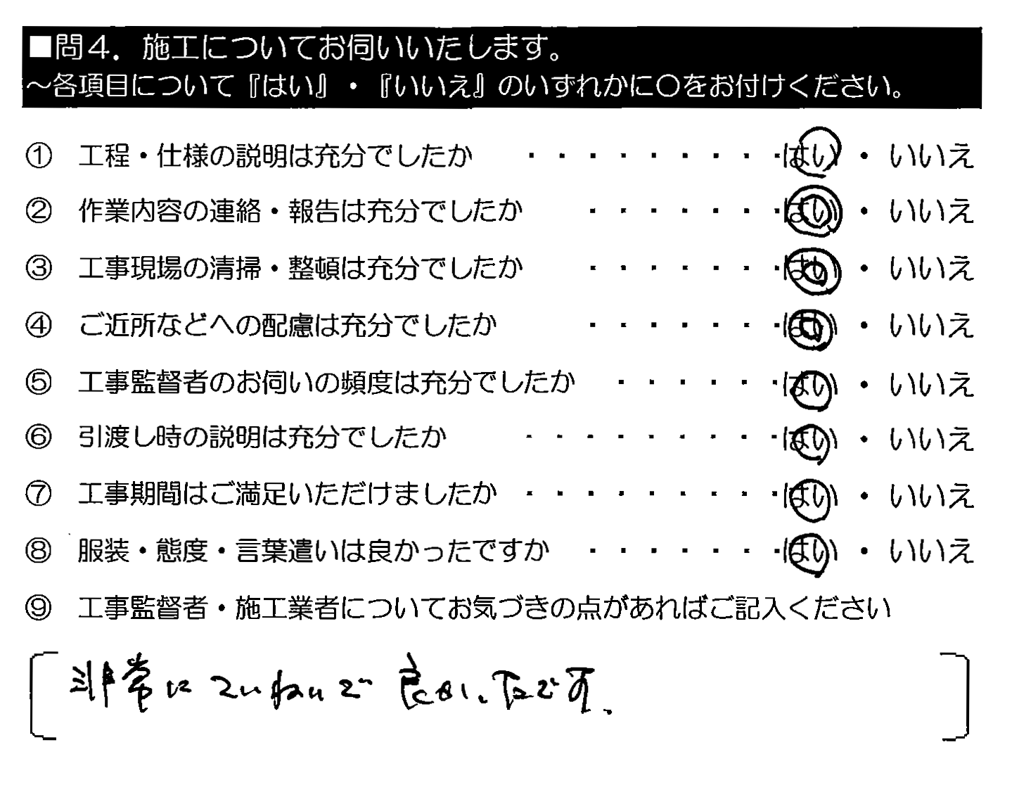 非常にていねいで良かったです。