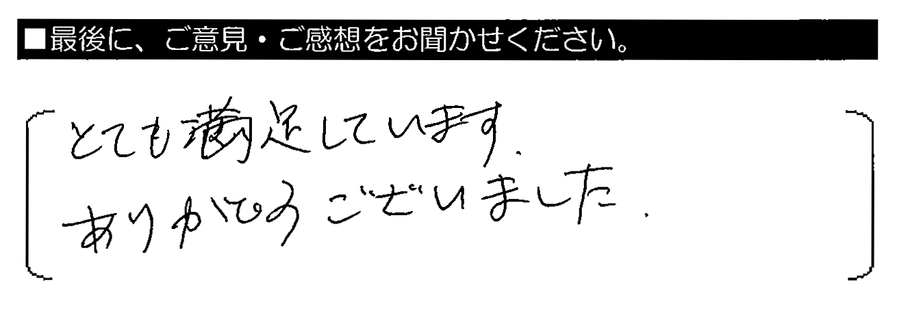 とても満足しています。ありがとうございました。