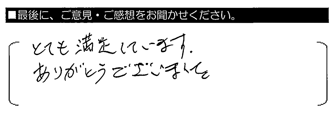 とても満足しています。ありがとうございました。