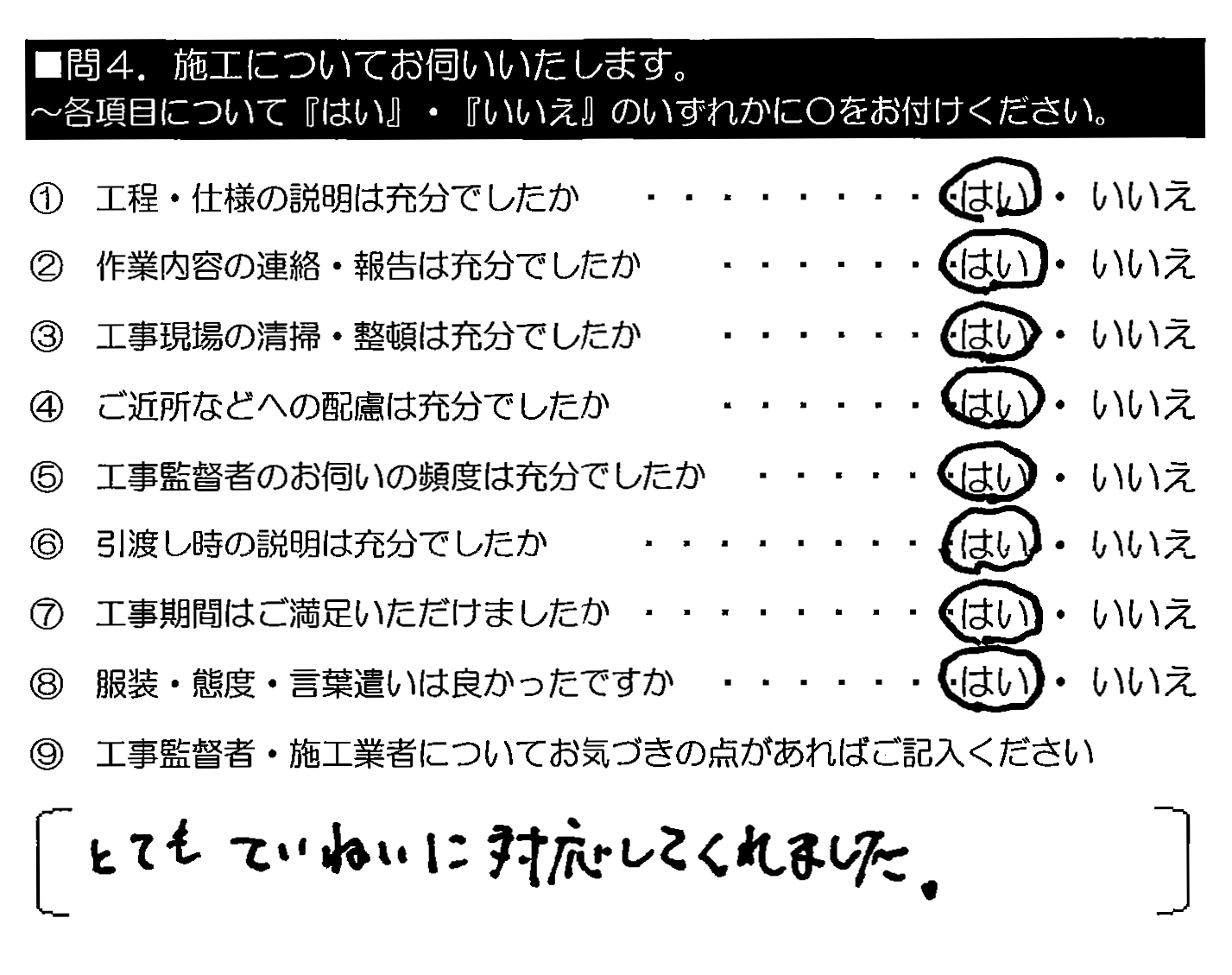 とてもていねいに対応してくれました。