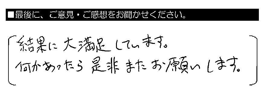 結果に大満足しています。何かあったら是非またお願いします。
